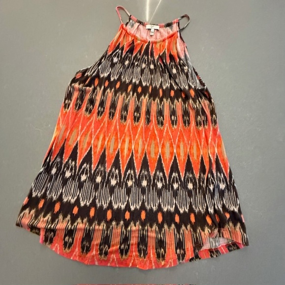 Joie Animal Print Women's Tank Top Halter Style Sz Large EUC Orange Green Brown - Picture 7 of 12